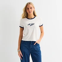 Forever 21 Womens Juniors Crew Neck Short Sleeve Regular Fit Graphic T-Shirt