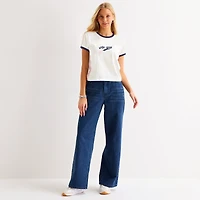 Forever 21 Womens Juniors Crew Neck Short Sleeve Regular Fit Graphic T-Shirt