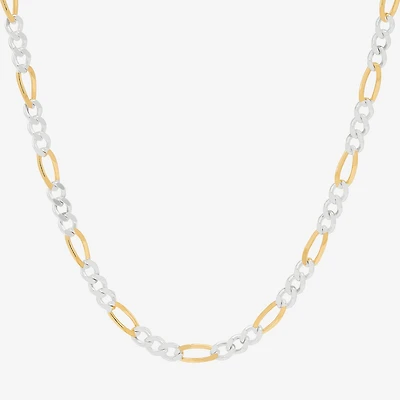 Made in Italy Womens 24K Gold Over Silver 20 Inch Figaro Chain Necklace