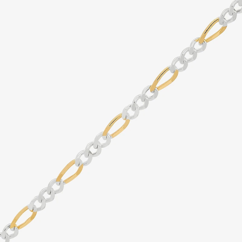 Made in Italy Womens 24K Gold Over Silver 20 Inch Figaro Chain Necklace
