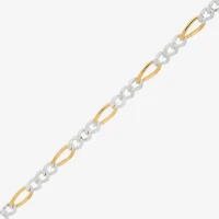 Made in Italy Womens 24K Gold Over Silver 20 Inch Figaro Chain Necklace