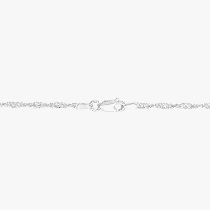 Made in Italy Womens Sterling Silver Inch Singapore Chain Necklace
