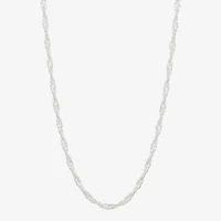 Made in Italy Womens Sterling Silver Inch Singapore Chain Necklace