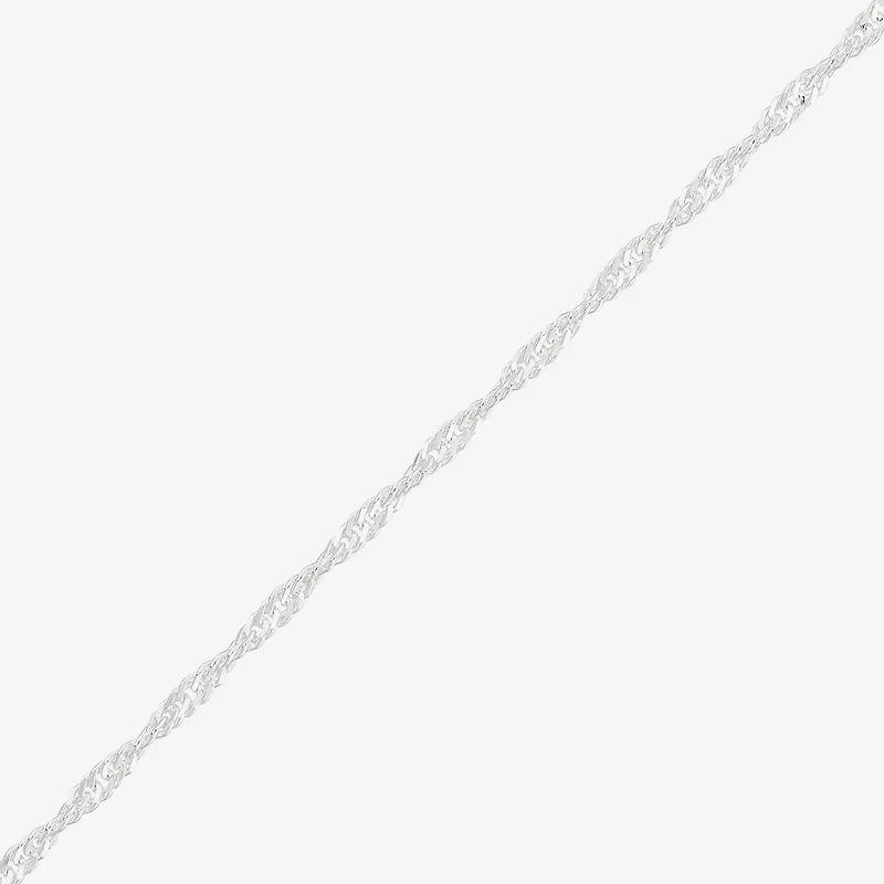 Made in Italy Womens Sterling Silver Inch Singapore Chain Necklace