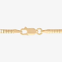 (H-I / Si2) Womens 14K Gold Over Silver 7 Inch Solid Omega Chain Bracelet