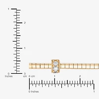 (H-I / Si2) Womens 14K Gold Over Silver 7 Inch Solid Omega Chain Bracelet