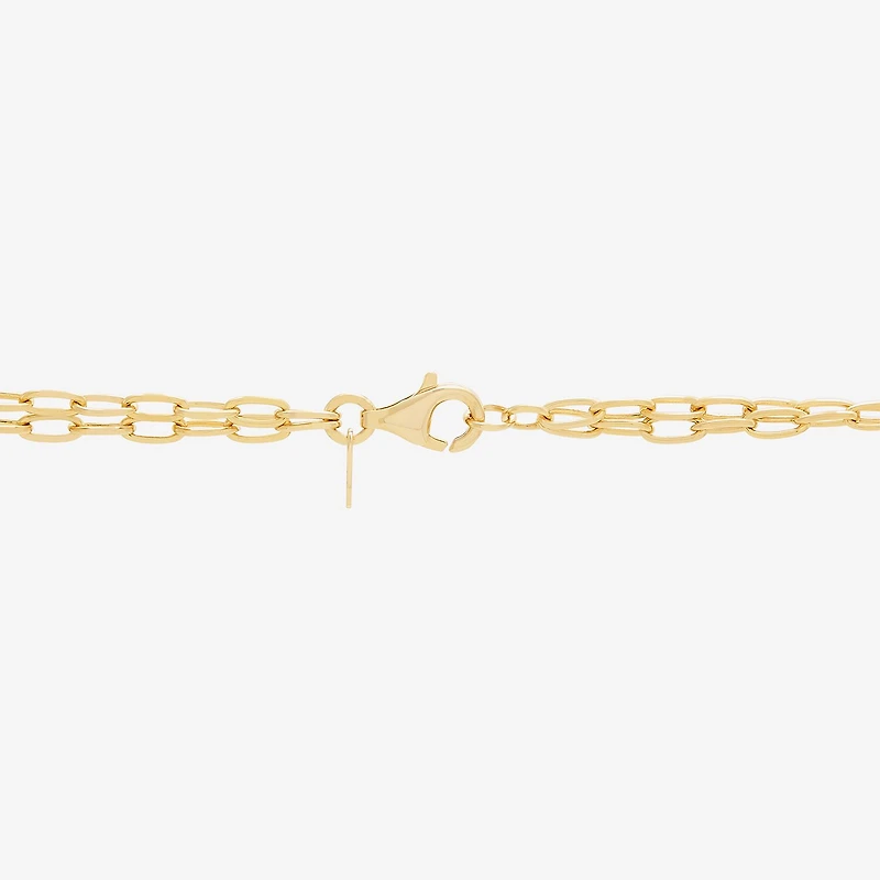 (H-I / Si2) Womens White Diamond 14K Gold Over Silver 16 1/2 Inch Chevron Necklace