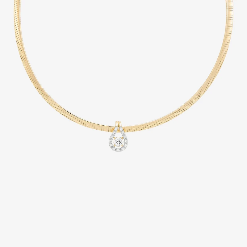 (H-I / Si2) Womens 1/3 CT. T.W. Lab Grown White Diamond 14K Gold Over Silver 17 Inch Pendant Necklace