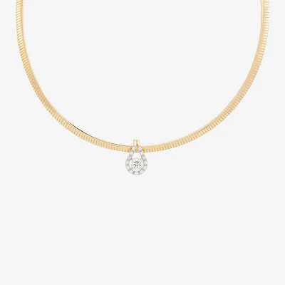 (H-I / Si2) Womens 1/3 CT. T.W. Lab Grown White Diamond 14K Gold Over Silver 17 Inch Pendant Necklace