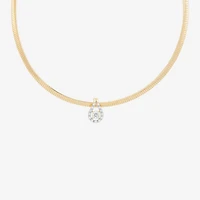 (H-I / Si2) Womens 1/3 CT. T.W. Lab Grown White Diamond 14K Gold Over Silver 17 Inch Pendant Necklace