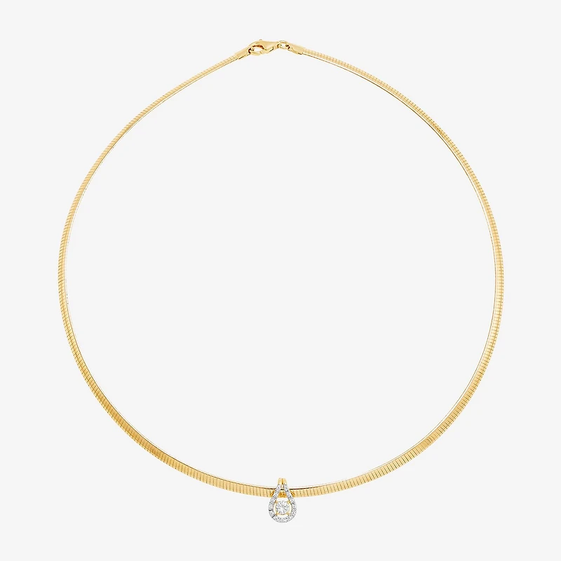 (H-I / Si2) Womens 1/3 CT. T.W. Lab Grown White Diamond 14K Gold Over Silver 17 Inch Pendant Necklace