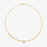 (H-I / Si2) Womens 1/3 CT. T.W. Lab Grown White Diamond 14K Gold Over Silver 17 Inch Pendant Necklace