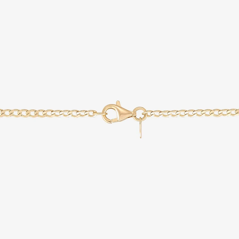 (H-I / Si2) Womens 14K Gold Over Silver 18 Inch Curb Chain Necklace