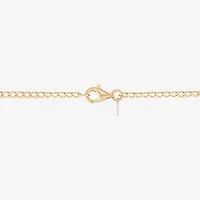 (H-I / Si2) Womens 14K Gold Over Silver 18 Inch Curb Chain Necklace