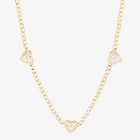 (H-I / Si2) Womens 14K Gold Over Silver 18 Inch Curb Chain Necklace