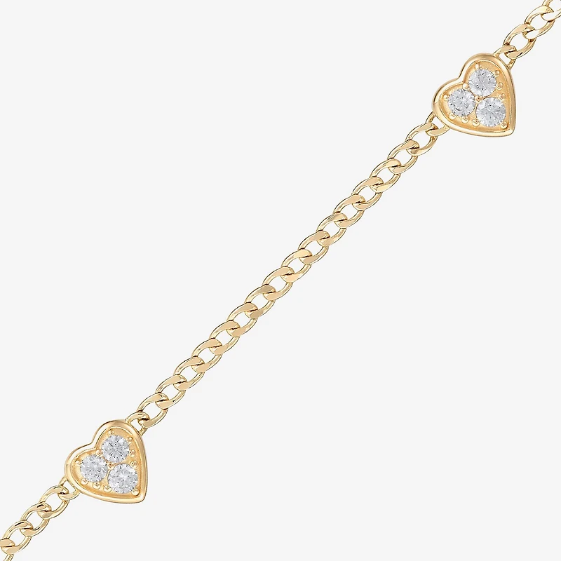 (H-I / Si2) Womens 14K Gold Over Silver 18 Inch Curb Chain Necklace