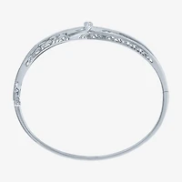1/10 CT. T.W. Diamond Crossover Bangle Bracelet Sterling Silver or 14K Gold Over