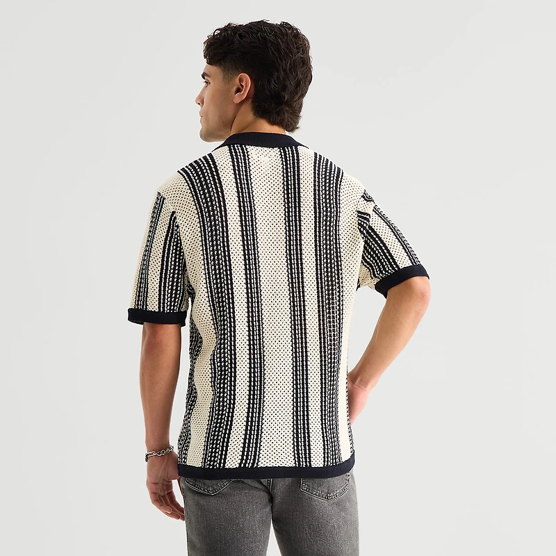 Arizona Mens Short Sleeve Button Polo Sweater