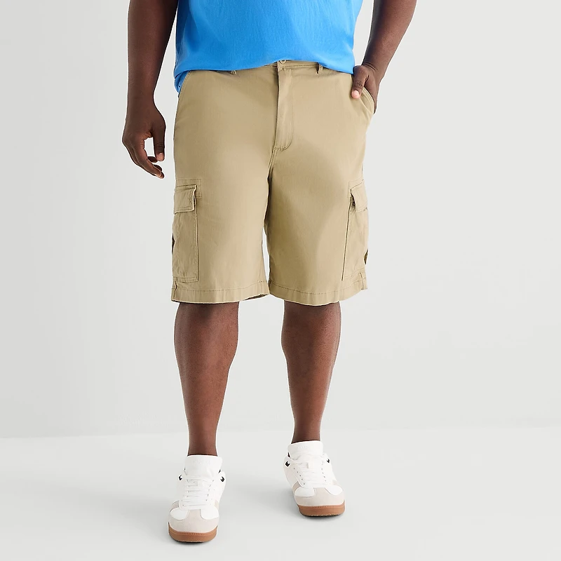 St. John's Bay Comfort Waist 10" & 11" Mens Mid Rise Big and Tall Stretch Fabric Cargo Short