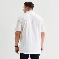 Shaquille O'Neal XLG™ Utility Pocket Mens Short Sleeve Regular Fit Big and Tall Button-Down Shirt