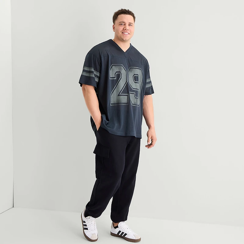 Arizona Mens V Neck Short Sleeve Big and Tall Jersey