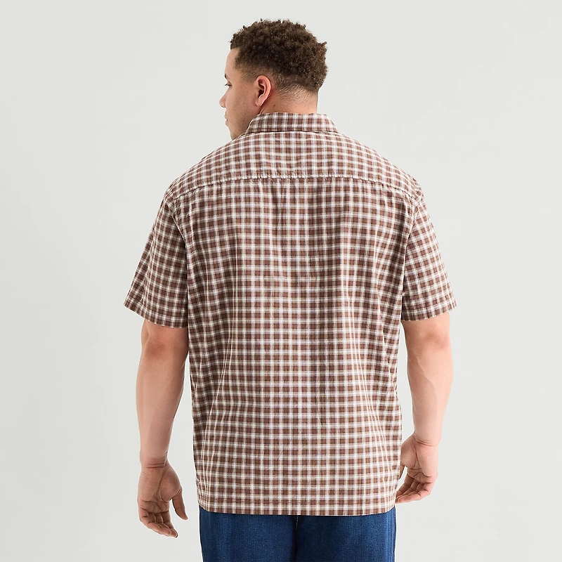 Arizona Mens Short Sleeve Classic Fit Big and Tall Button-Down Shirt