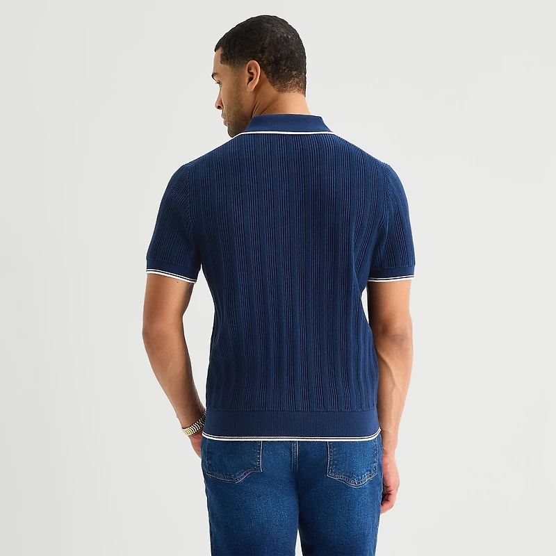 Stafford Johnny Collar\N Mens Short Sleeve Polo Sweater