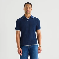 Stafford Johnny Collar\N Mens Short Sleeve Polo Sweater