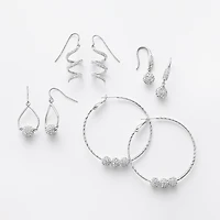 Sparkle Allure Womens Crystal Pure Silver Over Brass Pear Drop Earrings