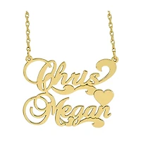 Personalized 14K Gold Over Sterling Silver Couples Necklace 