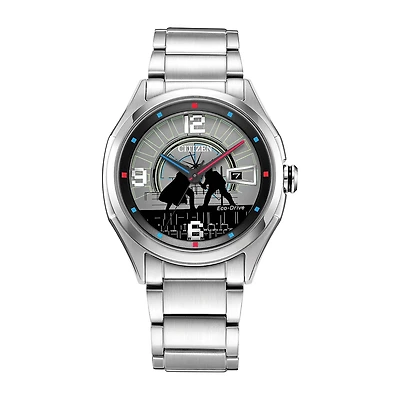 Citizen Luke And Vander Duel Star Wars Mens Silver Tone Stainless Steel Bracelet Watch Aw1140-51w