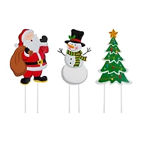 Glitzhome Snowman Santa Tree 3-Pc. Christmas Yard Art