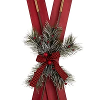 Glitzhome Red Wooden Christmas Porch Sign