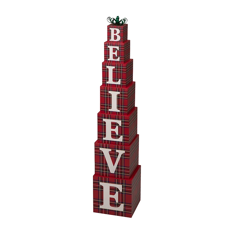 Glitzhome Believe Block Christmas Yard Art