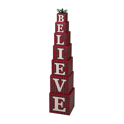 Glitzhome Believe Block Christmas Yard Art