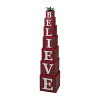 Glitzhome Believe Block Christmas Yard Art