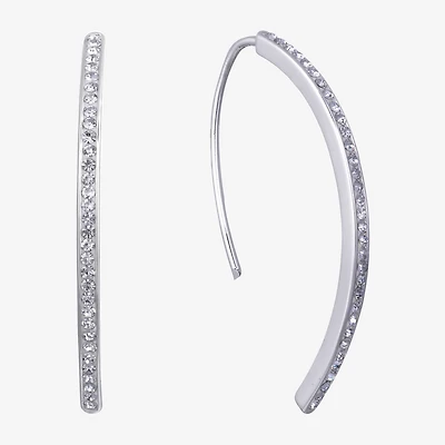 Sparkle Allure Womens Crystal Pure Silver Over Brass Drop Earrings