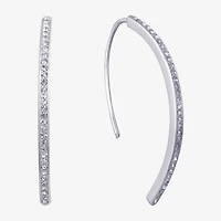 Sparkle Allure Womens Crystal Pure Silver Over Brass Drop Earrings