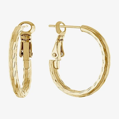 Silver Reflections Womens 24K Gold Over Brass 20mm Hoop Earrings