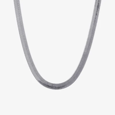Silver Reflections Womens Pure Silver Over Brass 16 Inch Herringbone Chain Necklace