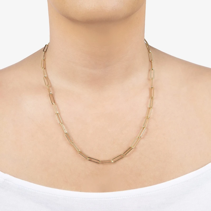 Silver Reflections Womens 14K Gold Over Brass 18 Inch Link Chain Necklace