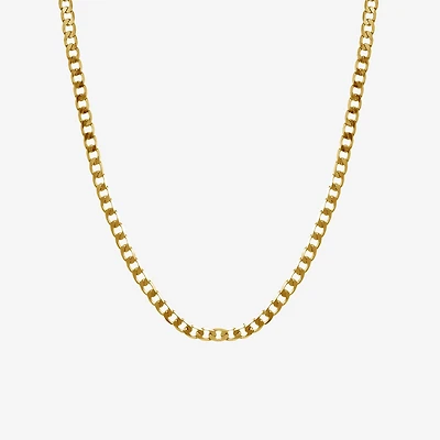 Silver Reflections Womens 14K Gold Over Brass Inch Link Chain Necklace
