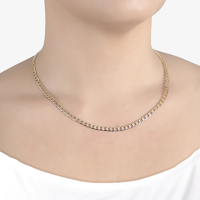 Silver Reflections Womens 14K Gold Over Brass 16 Inch Link Chain Necklace