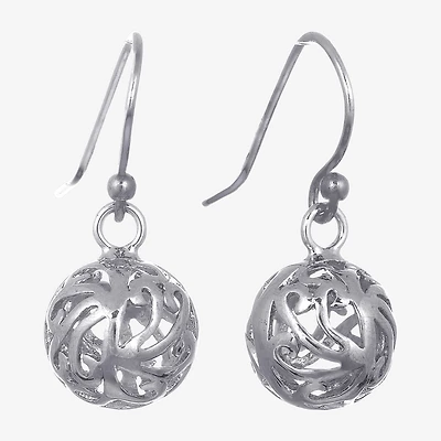 Silver Reflections Womens Pure Silver Over Brass Drop Earrings