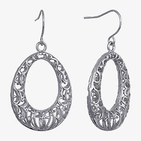 Silver Reflections Womens Pure Silver Over Brass Oval Drop Earrings