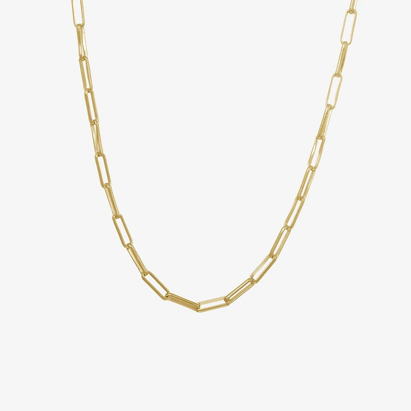 Silver Reflections Womens 14K Gold Over Brass 18 Inch Link Chain Necklace