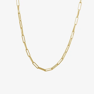 Silver Reflections Womens 14K Gold Over Brass 18 Inch Link Chain Necklace