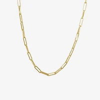 Silver Reflections Womens 14K Gold Over Brass 18 Inch Link Chain Necklace