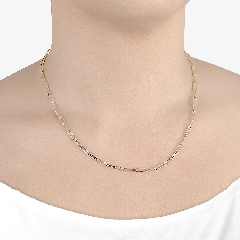 Silver Reflections Womens 14K Gold Over Brass 18 Inch Link Chain Necklace