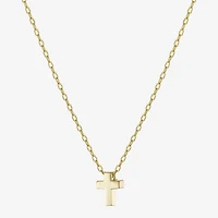 Silver Treasures Womens 14K Gold Over Silver Cross 16 Inch Pendant Necklace